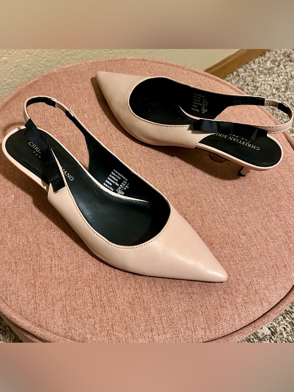 Christian Siriano Nude Blush Pointed Toe Slingback Pumps